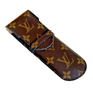 Louis Vuitton Monogram Etui Stylo Pen Case Brown M62990 Authentic